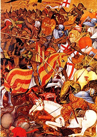 Representación pictórica histórica de la batalla de San Jorge