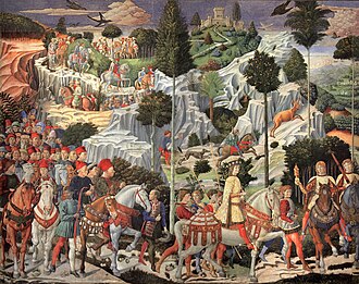 Fresco de Benozzo Gozzoli en el Palacio Medici Riccardi