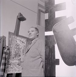 Retrato de Giuseppe Capogrossi fotografiado por Paolo Monti en 1972