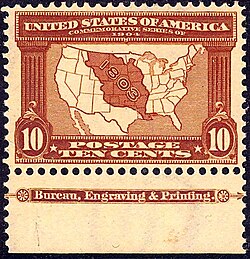 Sello postal conmemorativo del centenario de la compra de Luisiana