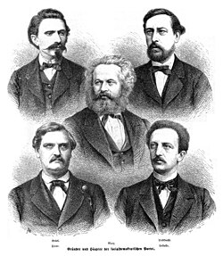 Fotografías combinadas de dirigentes históricos del socialismo alemán.
