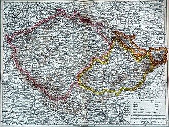Mapa histórico de Bohemia y provincias circundantes