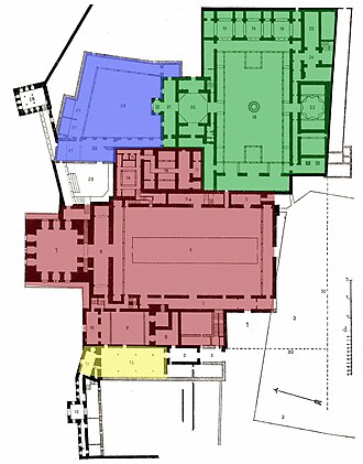 Plano esquemático de la distribución de los Palacios Nazaríes