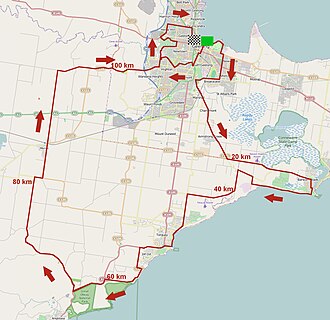 Pelotón de ciclistas en la Cadel Evans Great Ocean Road Race