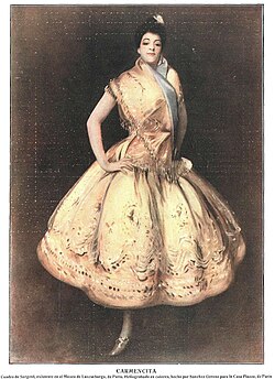Heliograbado de Carmencita según el cuadro de John Singer Sargent