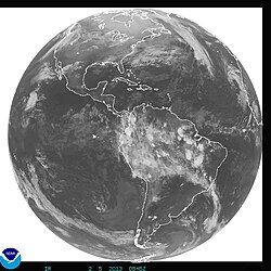 Imagen de radar del Pacífico Sur