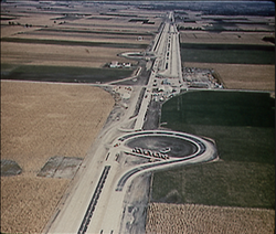 Imágenes aéreas del experimento de carreteras