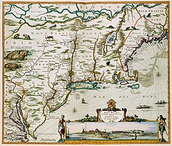 Mapa histórico de los Nuevos Países Bajos