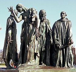 Escultura de Auguste Rodin representando a los burgueses de Calais