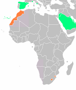 Mapa de los reinos restantes en Afroeurasia