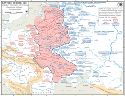 Mapa estratégico que muestra el avance militar alemán durante la Operación Barbarroja en el frente oriental.