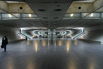 Acceso principal de la estación de Oriente en Lisboa