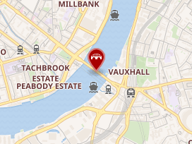 Mapa de ubicacion del Puente de Vauxhall