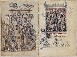 Páginas del Libro de horas de Jeanne d'Evreux ilustradas por Jean Pucelle