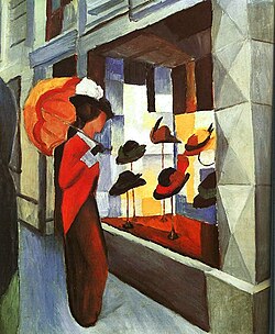 La sombrerería, pintura de August Macke en 1914
