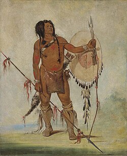 Retrato de guerrero comanche por George Catlin