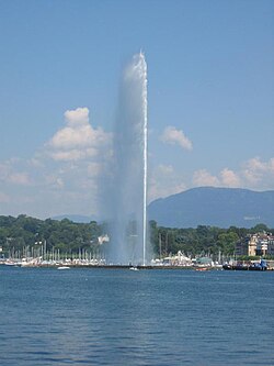 El Jet d'Eau en Ginebra