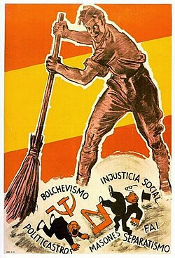 Póster propagandístico del régimen franquista