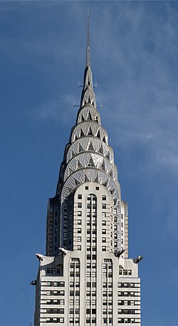 Coronamiento art déco del Edificio Chrysler en Nueva York