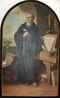 San Benito escribiendo la Regla