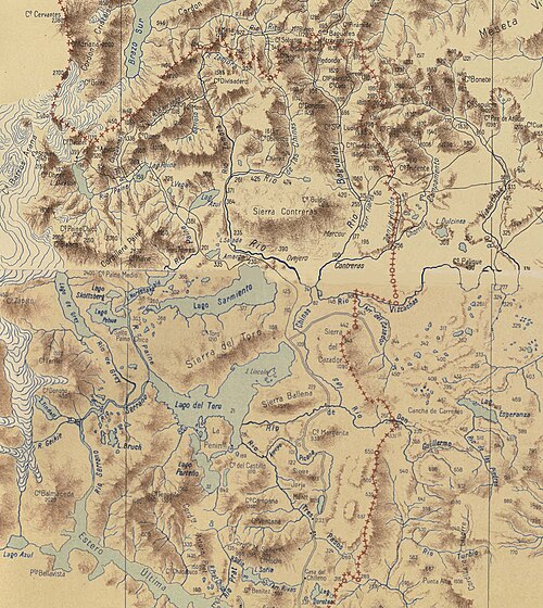 Composición cartográfica histórica del río Serrano