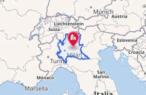 Mapa de la ubicación de Lombardía en Italia