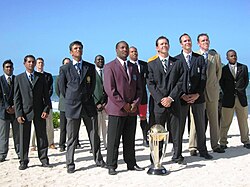Fotografía de los capitanes participantes en la Copa del Mundo de Críquet de 2007