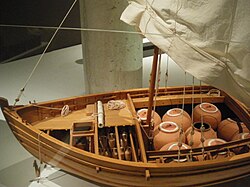 Maqueta de nave de transporte romano