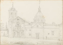 Dibujo de la fachada del monasterio de San Diego