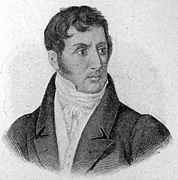 Litografía antigua de Alessandro Manzoni
