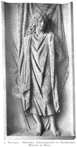 Relieve triunfal romano que representa a un guerrero germano