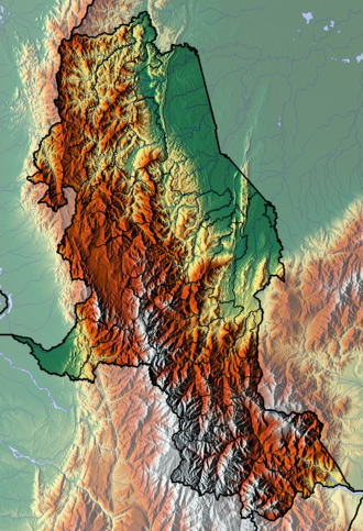 Mapa físico de Norte de Santander