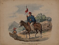 Soldado de caballería improvisado de 1876 por Ramón Torres Méndez