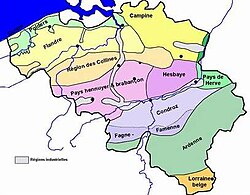 Regiones naturales de Bélgica color #DCD5F6 Condroz