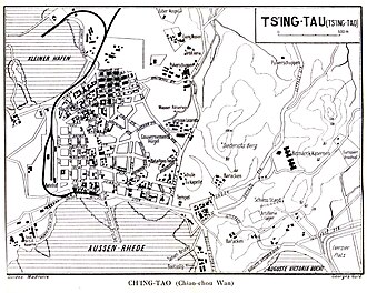 Mapa histórico alemán de Tsingtao de 1912