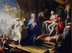 Godoy presentando la paz a Carlos IV de España