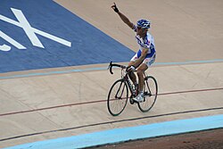 Tom Boonen celebrando una victoria en la París-Roubaix.