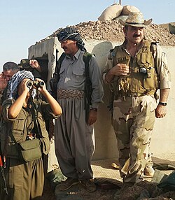Guerrilleros del PKK y milicianos Peshmergas