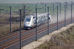 TGV 4402 alcanzando 574 km/h en Francia