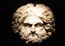 Cabeza de Júpiter en una imago clipeata en el Museo Arqueológico Nacional de Florencia