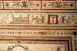 Decoración interior de la Domus Aurea en Roma.