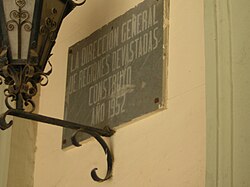Placa conmemorativa en la plaza de los Corregidores en Guadix, Granada