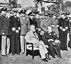 Roosevelt y Churchill en la conferencia de Casablanca