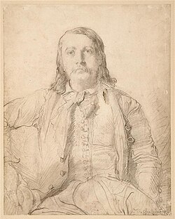Retrato de Théophile Gautier por Théodore Chassériau en el museo del Louvre