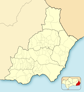 Mapa de localización geográfica en la provincia de Almería