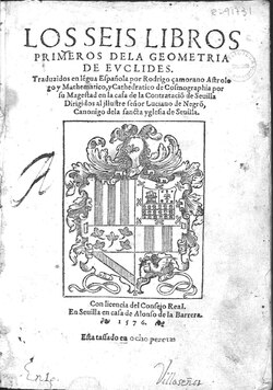 Portada de una edición histórica de los Elementos de Euclides