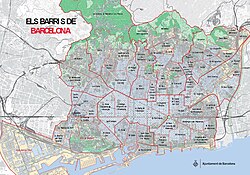 Mapa de los barrios de Barcelona