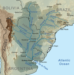 Esquema cartográfico de la cuenca del Río de la Plata