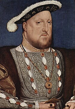 Retrato de Enrique VIII pintado por Hans Holbein el joven.