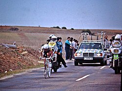 Fabio Parra compitiendo durante la Vuelta a España de 1989